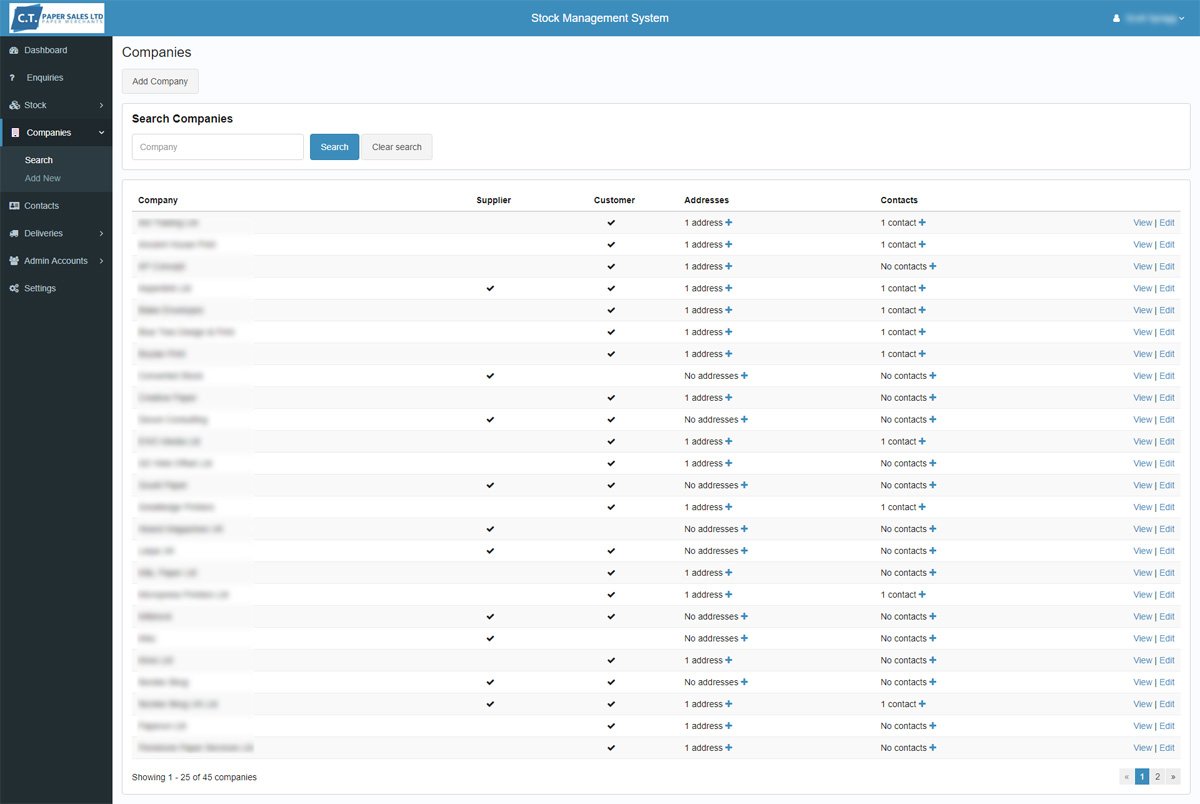 CT Paper Sales Screenshot