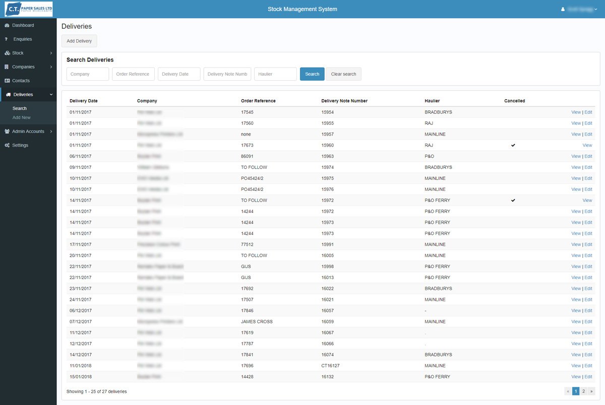 CT Paper Sales Screenshot